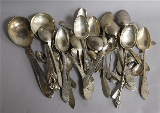 A quantity of mainly Danish white metal flatware, 28 oz.